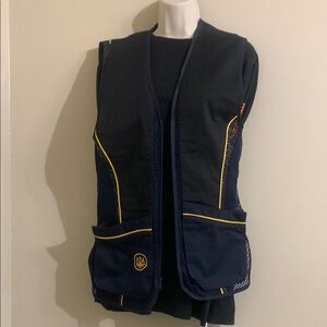 Beretta maize and Navy blue Shooting Vest with Yellow Trim